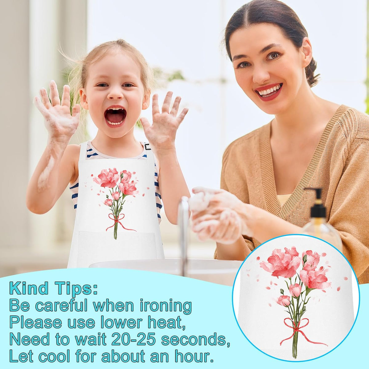 5 Pack Kids Apron Adjustable Children Apron with 2 Pockets Children - White / 10 - image 4