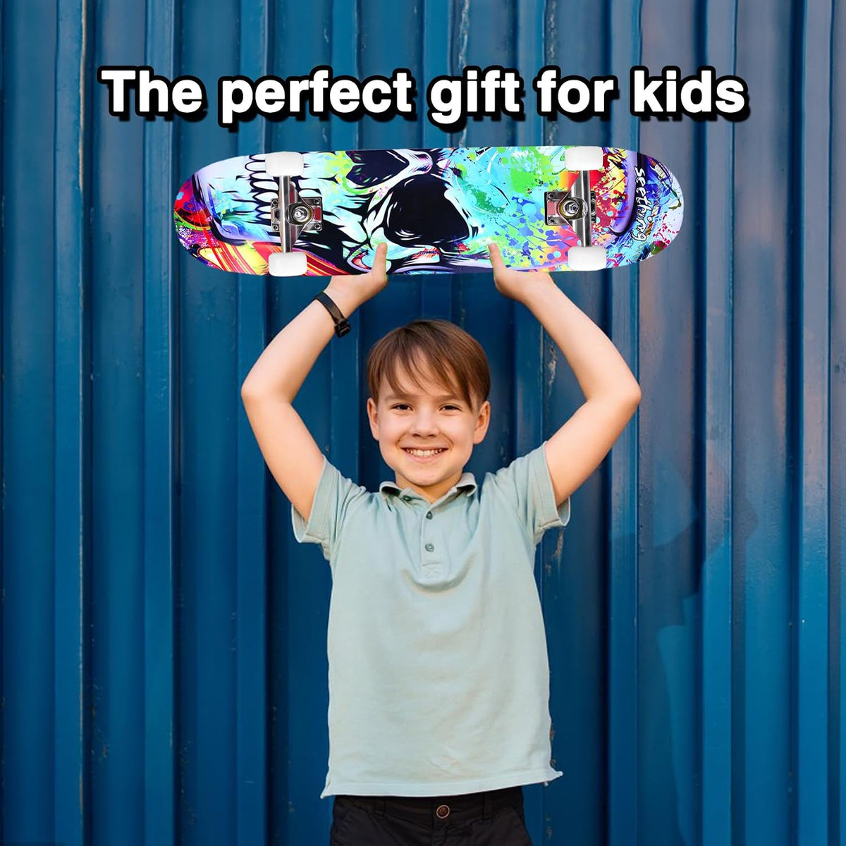 Skateboards for Beginners Kids Boys Girls and Adults, 31''x8'' - Skull - image 4
