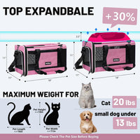 Cat Carrier Top-Expandable 18x11x11 - Pink - image 2