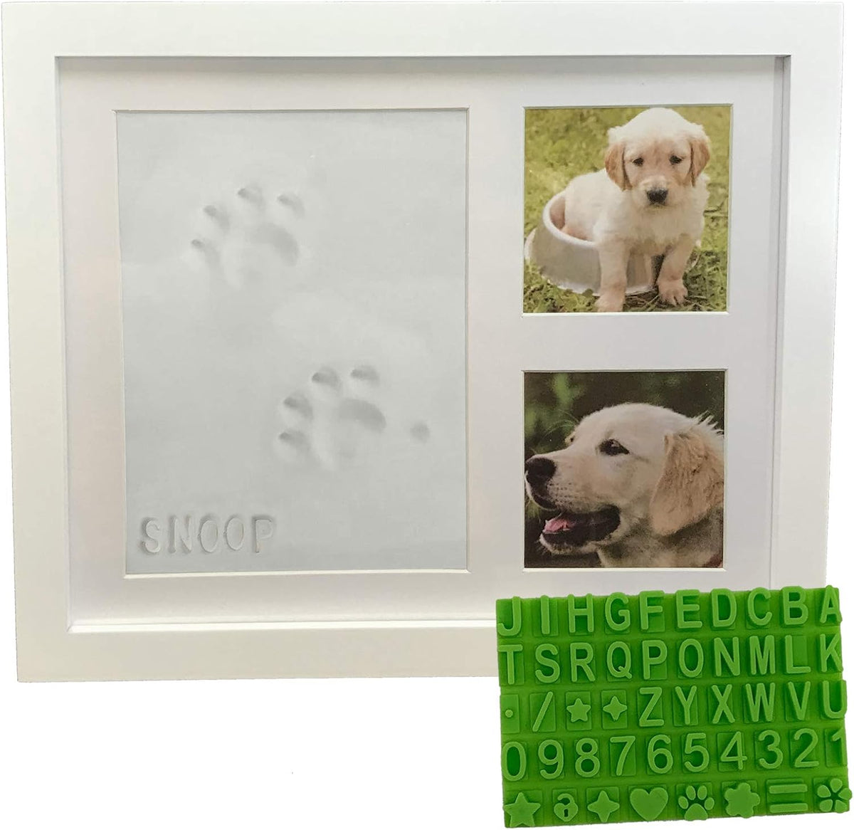 Ultimate Dog or Cat Paw Print Keepsake Kit & Picture Frame - White