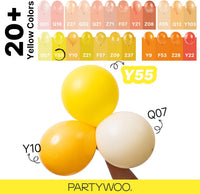 PartyWoo White Balloons 155pcs Matte White Latex Balloons Different - Yellow-y55 / 5/10/12/18 inch - image 4