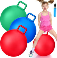 Lewtemi 3 Pcs 29" Hopper Ball Handle, Gradient Red - 20" / Red, Blue, Green