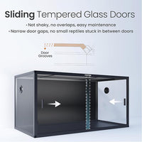 120 Gallon Bearded Dragon Tank,48" x 24" x 24" Reptile Tank with Sliding Door Top Screen Ventilation, Front Opening Reptile Enclosure for Easy Maintenance