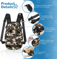 Pet Dog Carrier Backpack Adjustable Front Carrier for Small Dog Cat – Essentials for Dogs - Camouflage green / Large (8-12lbs) - image 2