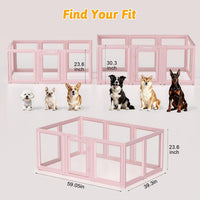 DIY Clear Acrylic Dog Playpen House - Skin Pink / 10PCS / 23.6"H - image 3