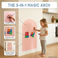 Qiytecno magnetic arch wall decal in quiet gray with chalk drawing - view 21