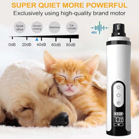 Upgrade Heusom Groom Pro Nail Grinder Cordless with LED Light & 3 Speeds, Dog Cat Nail Trimmer 2000mAh Long-Lasting Battery for Thick Nails for Dogs and Cats (2 Pc+2 Heads)