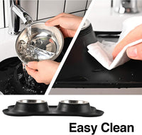 Dog Bowls 2 Stainless Steel Bowl for Pet Water and Food Feeder - 6½ oz ea / Black - image 4