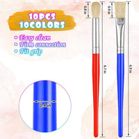 YGAOHF 22 piece toddler paint brushes with round and flat tips and bright handles - view 10