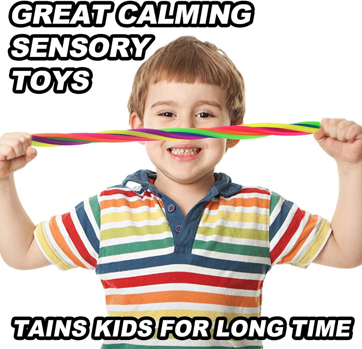 Rtinsd stretchy string noodles, 30 pack of sensory fidget toys in 6 bright colors - view 4