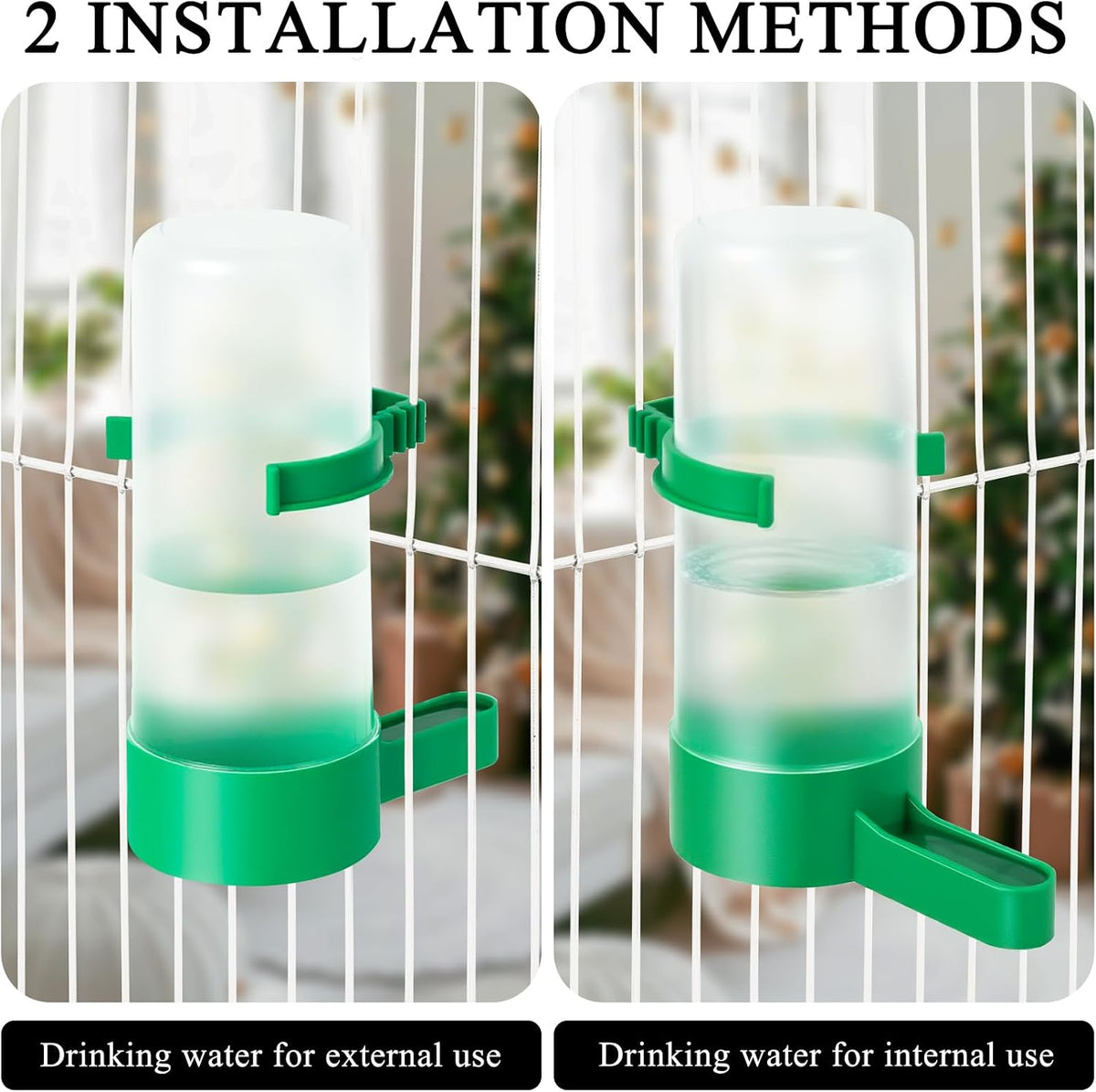 Lamoutor 4Pcs Bird Water Feeder Plastic Drinker Feeder Water Clip - image 4