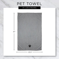 Bone Dry Pet Grooming Towel Collection Absorbent Microfiber X-Large - Embroidered Gray / 41x23.5" - image 3