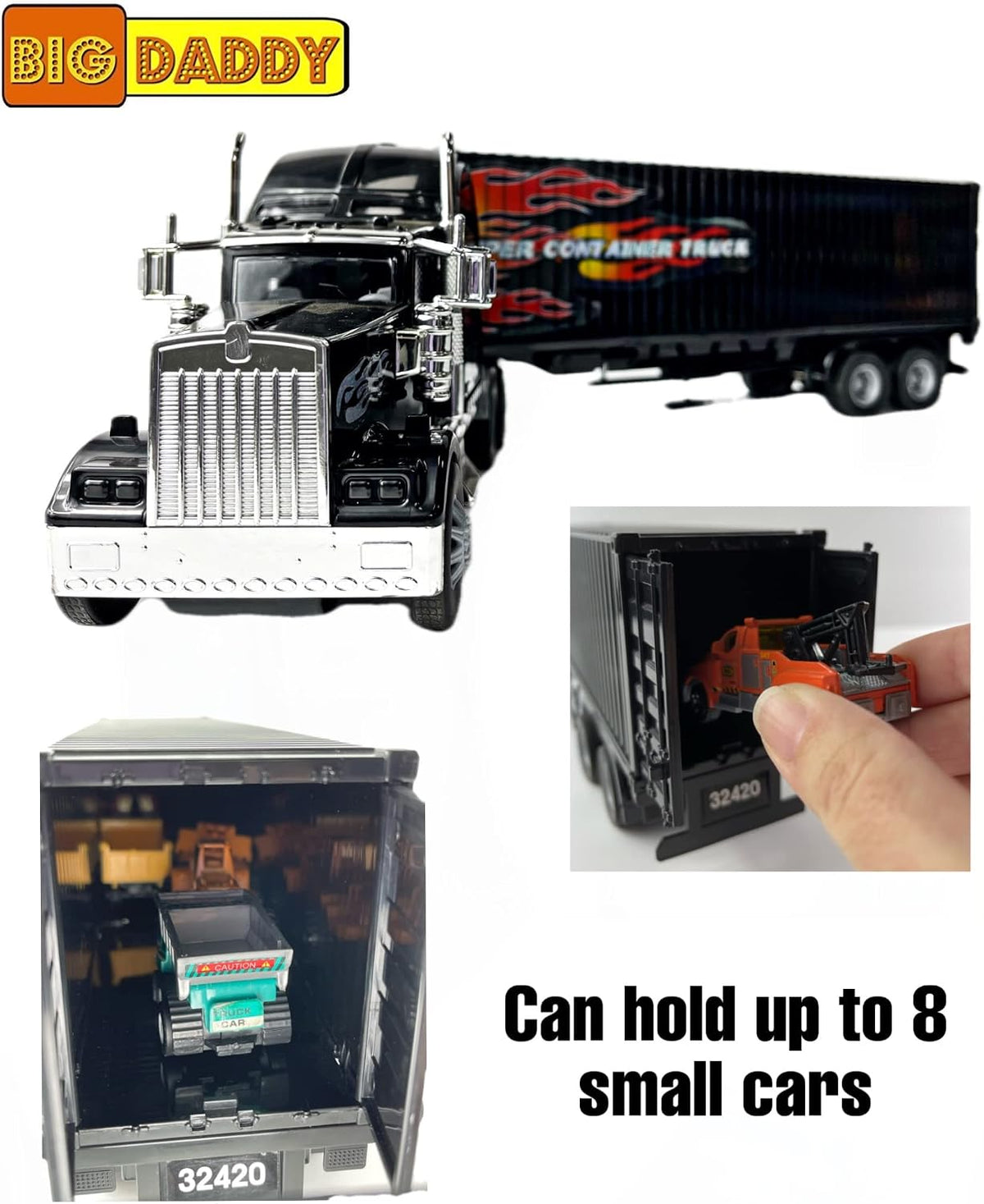 Big Daddy Heavy Duty Tractor Trailer Cargo Transporter with Cargo Hold – Fun for Kids & Family - image 3