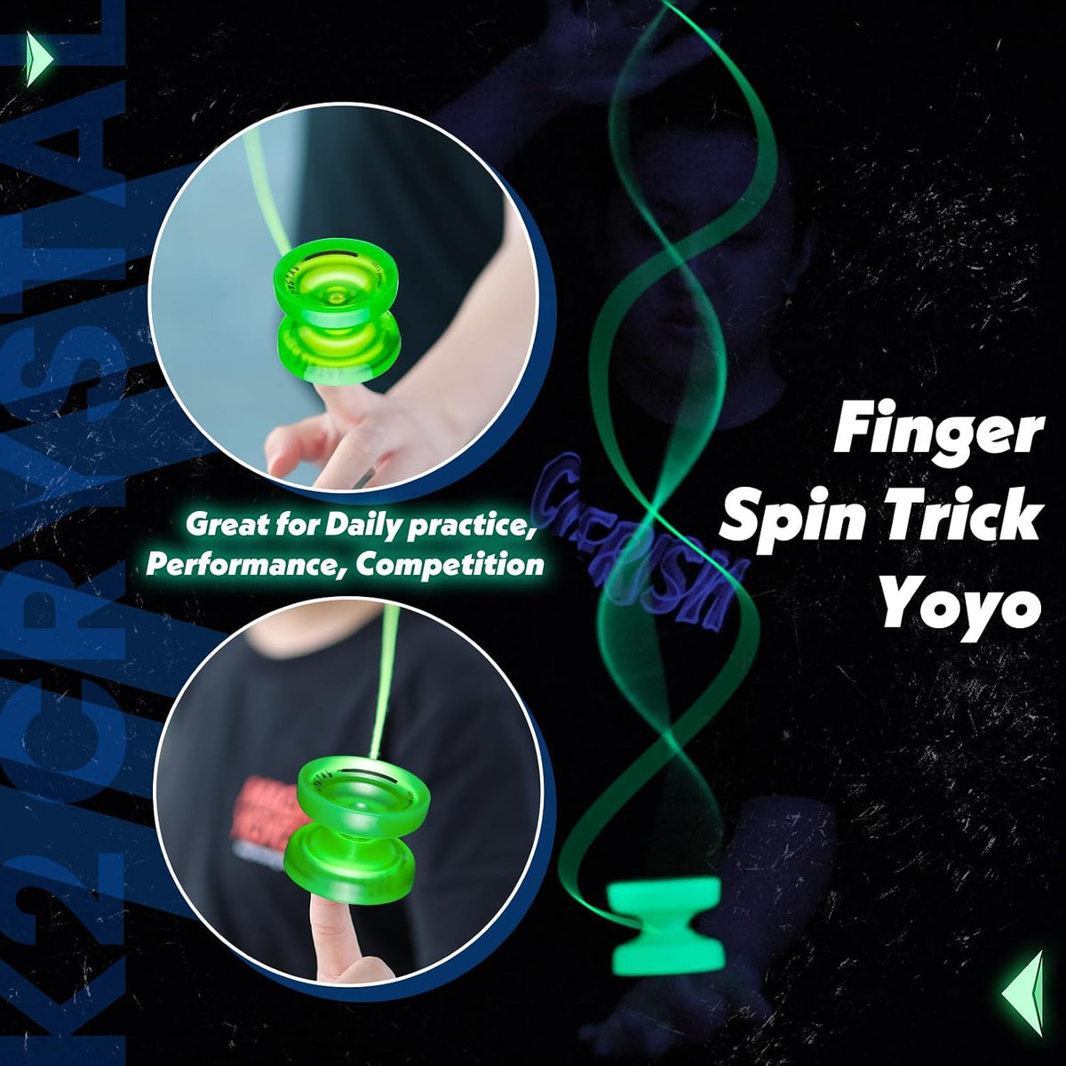 MAGICYOYO K2 Yoyo Professional Glow in The Dark - Glow Green +Glow Blue - image 4