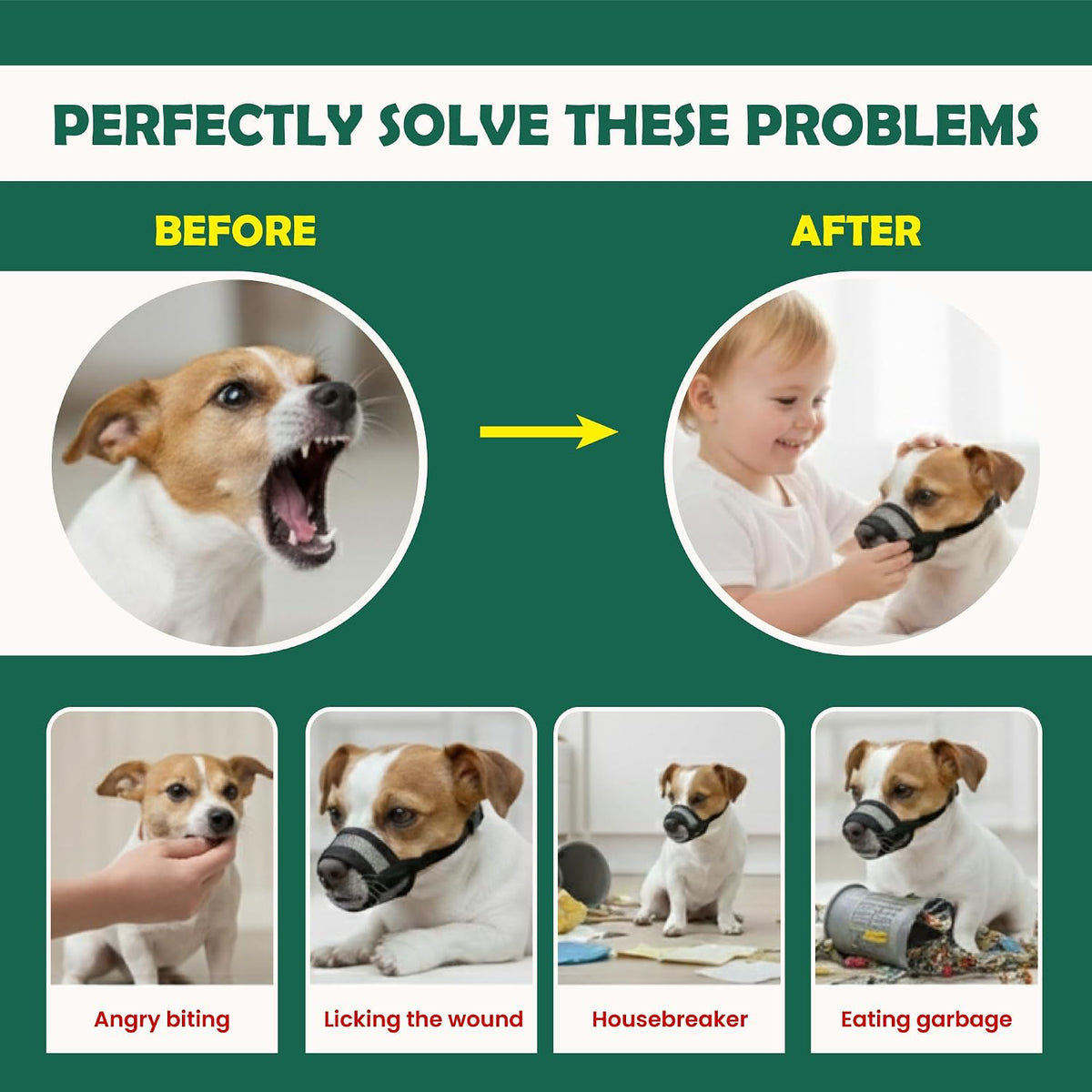 Dog Muzzle Medium Sized Dogs - Large ( 7.9” - 9.4” ) - image 4