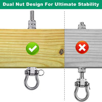 SELEWARE stainless steel swing hangers 2 pack, heavy duty eye hooks for wood beams - view 9
