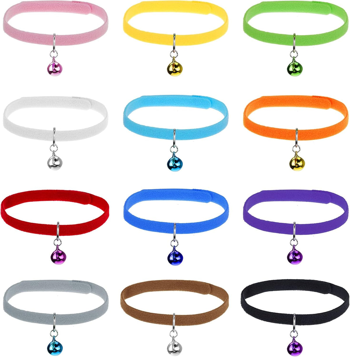 24Pcs Tiny Kitten Collar Puppy Whelping Collars with Bell for Newborn