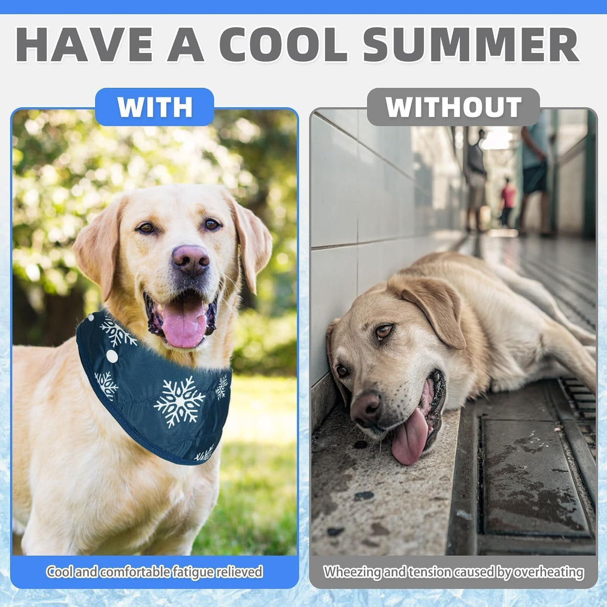 KOOLTAIL Dog Cooling Bandana - Snowflake+Wave / Neck Girth(12-20in) - image 2
