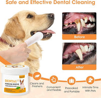 Dog Teeth Cleaning Wipes, Wider Dog Dental Wipes for Teeth, Reduce Plaque & Tartar, Freshen Breath,Safe& Natural Pet Dental Finger Wipes for Dogs Cat, Dog Tooth Wipes Finger,50 Ct, Mint Flavor