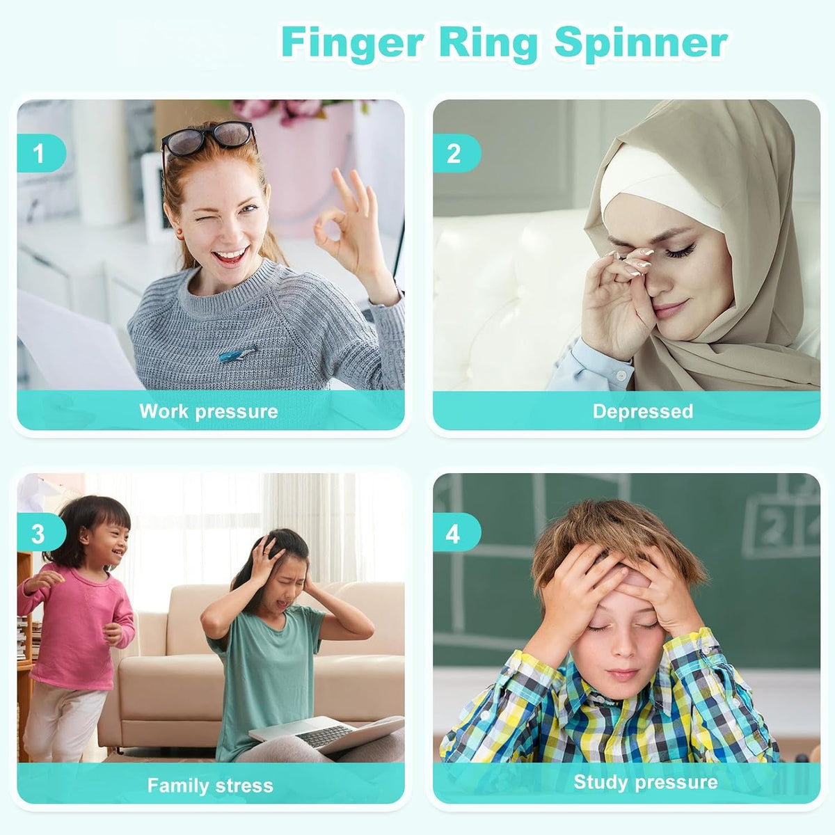 Tondiamo 100 Pack Spiky Sensory Acupressure Finger Rings - Bright Colors - image 3