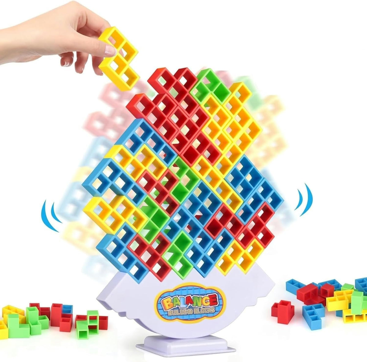 Gdaytao 64 Pcs Stacking Tower Game with 22 Cards - 0.6" W x 6.72" L x 0.1" H