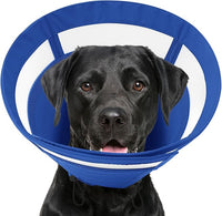 SAWMONG Soft Dog Cone Collar, Cone for Dogs to Stop Licking, Dog Cones for Large Dogs, Comfy Elizabeth E-Collar for Doggy After Surgery Alternative, Adjustable Pet Recovery Collar (L,Blue)