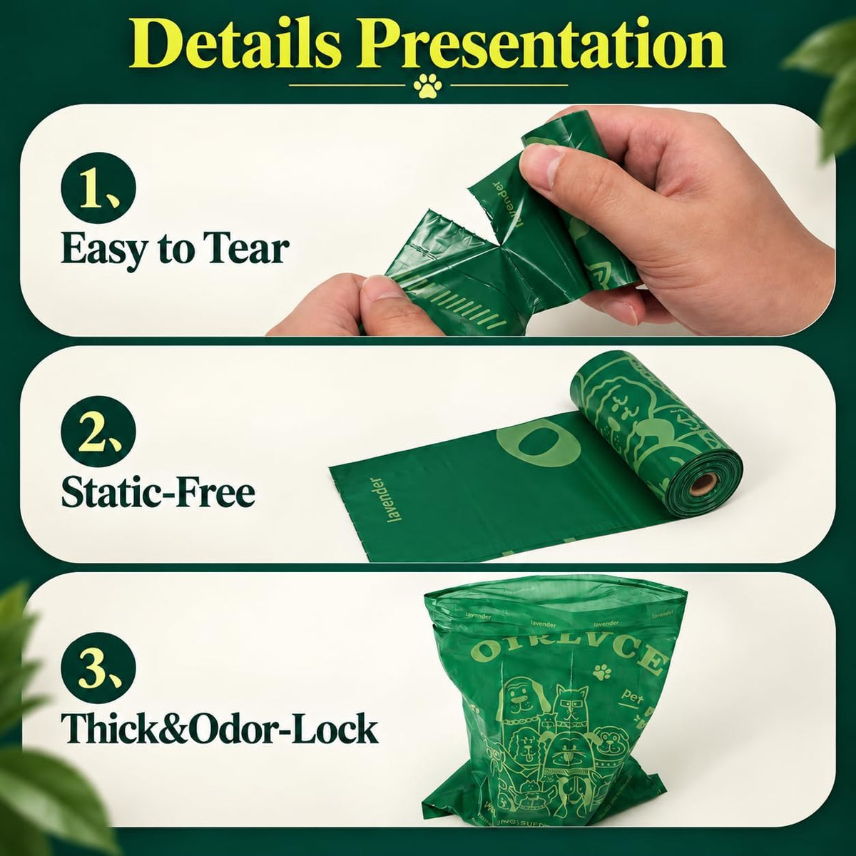 24Rolls 360 Dog Poop Bags, Leak Proof for Dog Walks Lavender - image 3