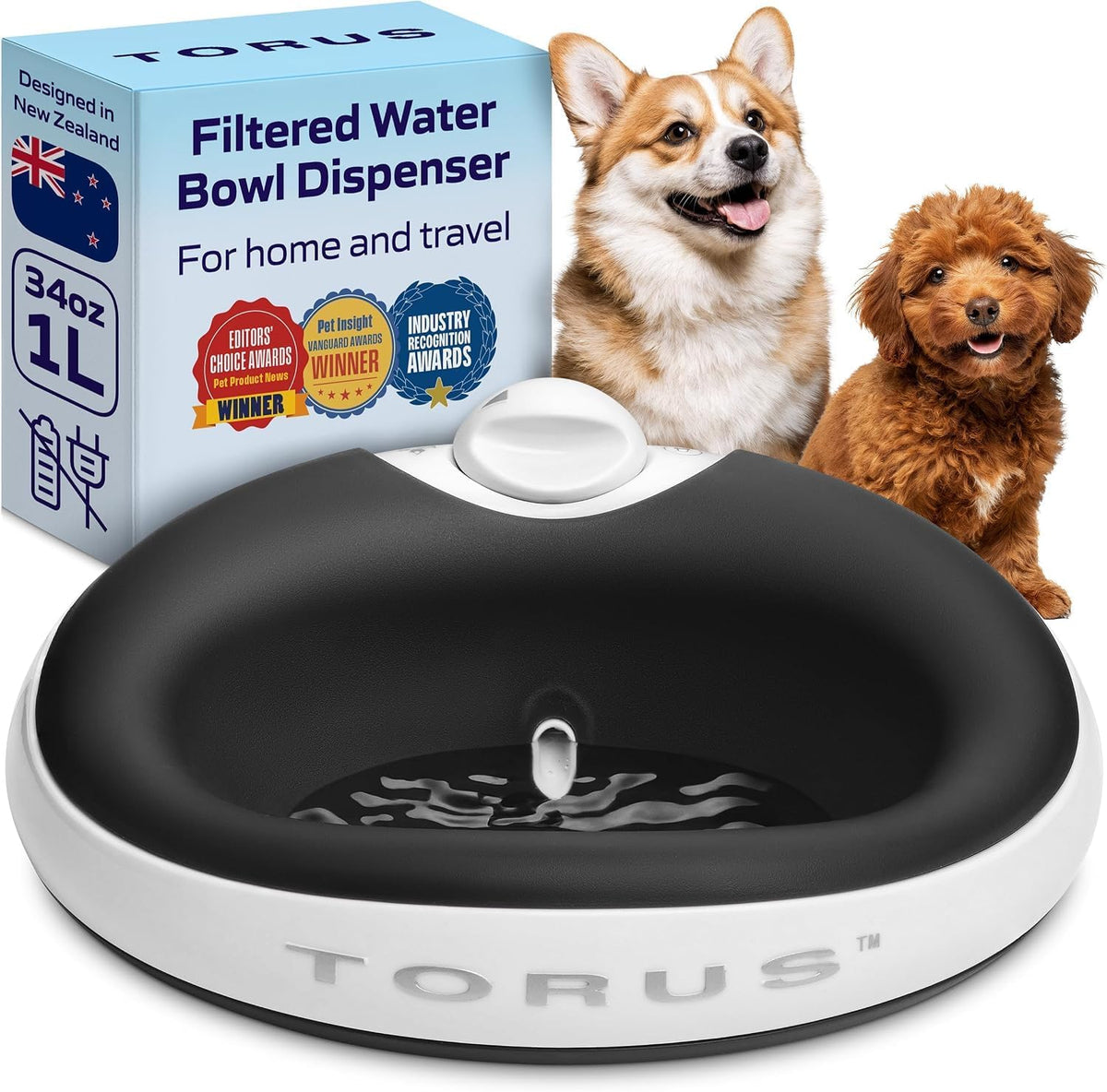 Filtered Portable Dog Water Dispenser - Shadow Pup Mini + (6-Pack) Filters / Mini (34 oz / 1L) / Hydration Kits - image 2