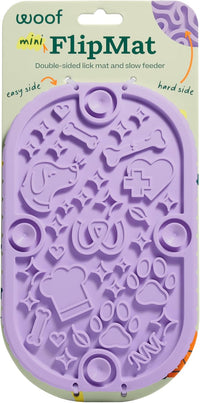 Woof FlipMat, Dual-Sided Dog Lick Mat & Slow Feeder - Lavender / Mini