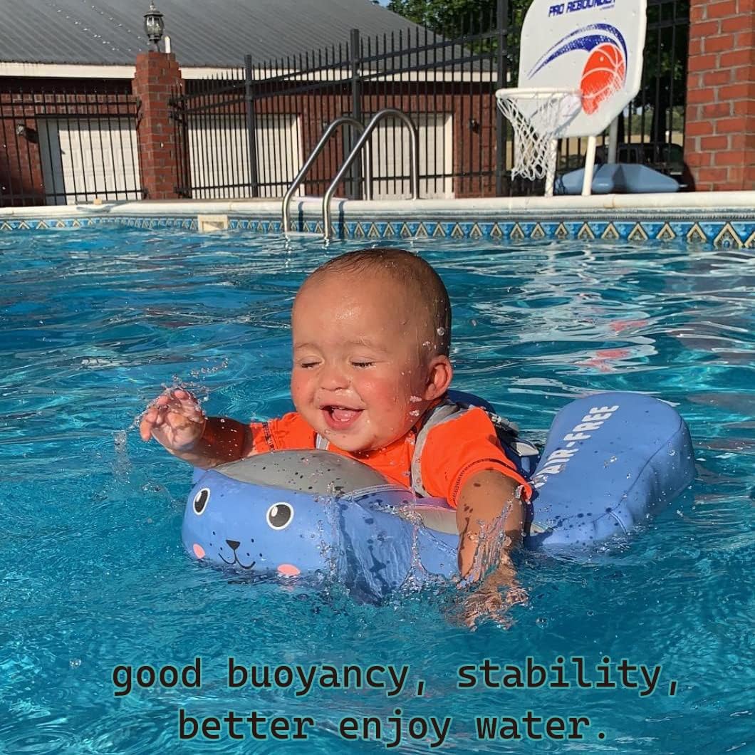 Mambobaby Float with Canopy Size Improved Non Inflatable Infant Baby - Sealion Blue - image 2