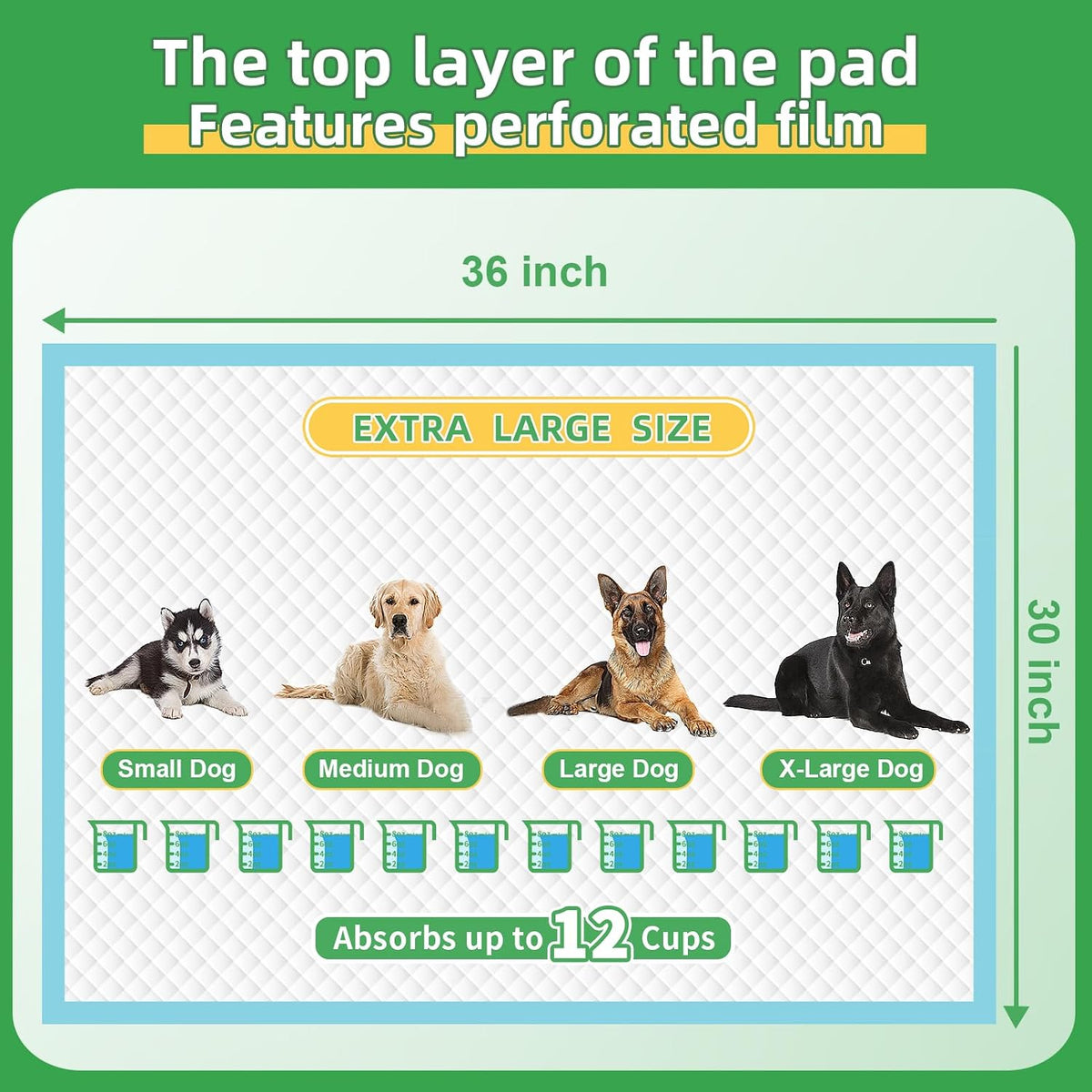 DEEP DEAR Extra Large Dog Pads 30"x26" - Regular XXL: 30"x36"-30 Ct - image 2