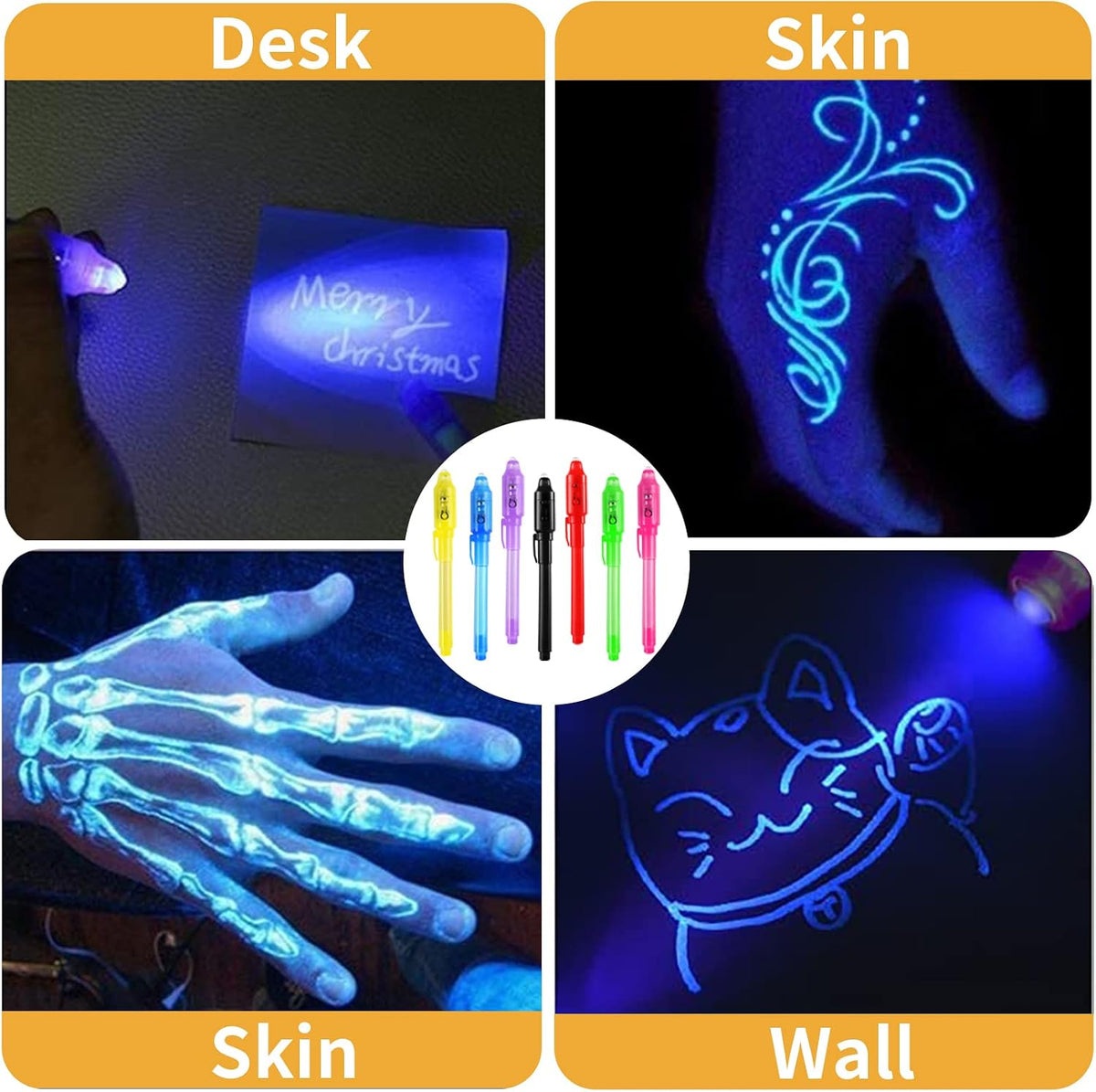 WEST STORY 16 pack invisible ink pens with UV light for kids spy parties - view 6