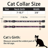 Halloween Cat Collar, Cotton 2 Pack Cat Collar with Bells - Skull / 7-11'' - image 4