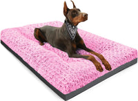 POCBLUE Deluxe Washable Dog Bed for Large Dogs Dog Crate Mat 35 Inch - 47.0"L x 29.0"W x 3.5"Th / Pink