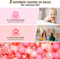 Realhaha Ball Pit Balls Star Shapes Plasticballs for Ballpit Playpen – Fun for Kids & Family - Pearl Red Beige Clear / 500 - image 2