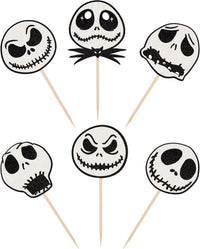 24 PCS Halloween Bat Cupcake Toppers Black Glitter Bat Cupcake Picks - Pattern B9 - image 3