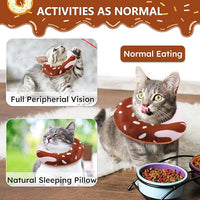 Cat Cone Collar Soft, Cat Recovery Collar for Wound Healing Cute Cat Adjustable Cat Cones to Stop Licking Comfortable Lightweight Neck Elizabethan Collars for Cats Purple