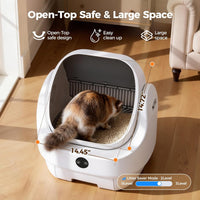 Open-Top Automatic Litter Box, Odor Control, Ready to Use - White-1 - image 4
