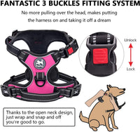 PoyPet No Pull Dog Harness Medium with Front Clip & Neck Release - Medium / Pink - image 2