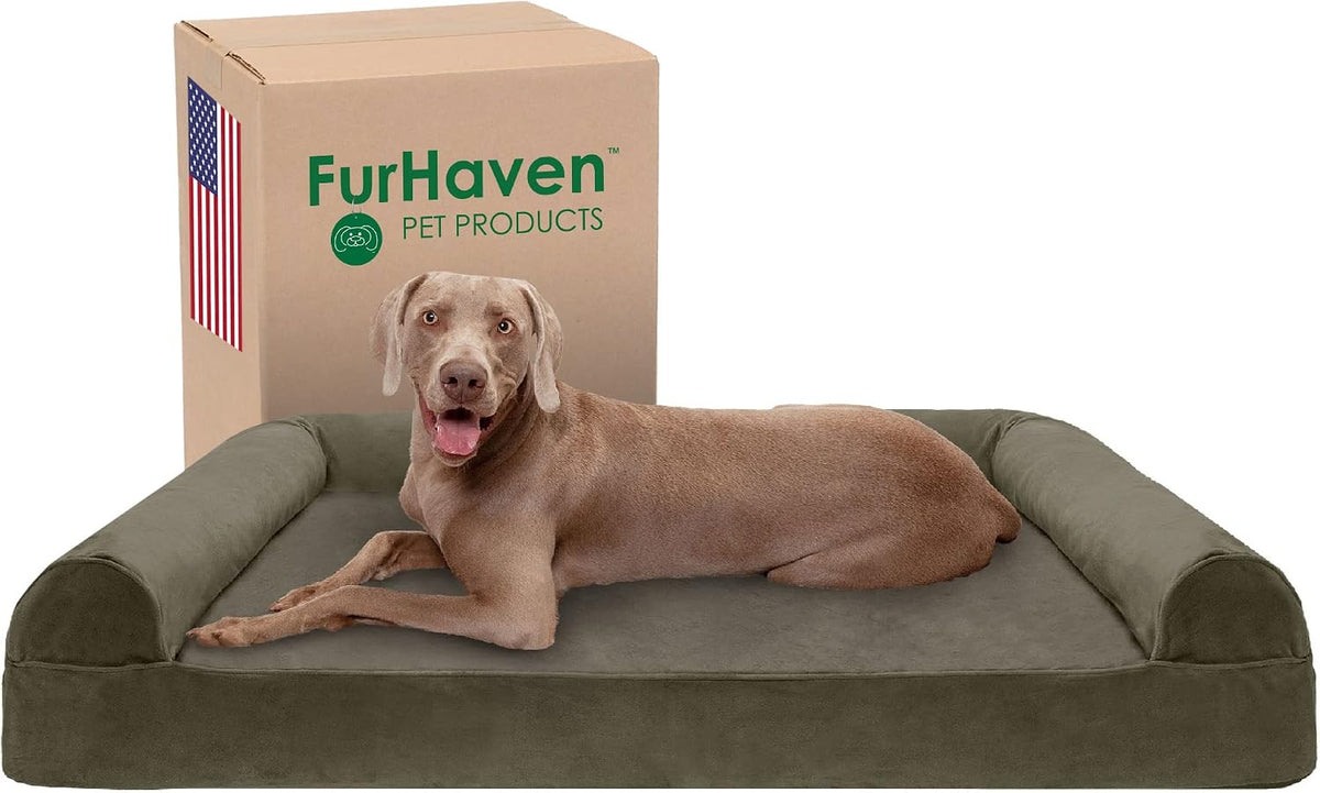 FurHaven Orthopedic Dog Bed for Large Dogs - Jumbo Plus / Dark Sage