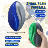 Jerify mini foam footballs for kids, 12 soft 5 inch spiral balls in 6 two-tone colors - view 24
