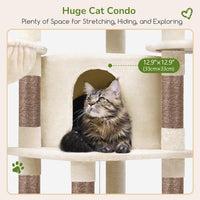 Globlazer Corner Stable Cat Tree Tower with Scratching Post, C51 - 51inch / Beige - image 4