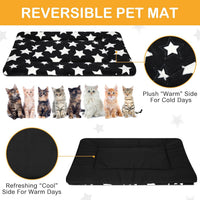 4 Pcs Dog Crate Pads Soft Warm - Rectangular 18 x 14 x 1.6 Inch / Star / Black - image 3