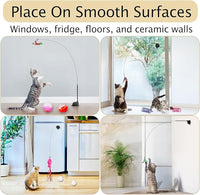 22Pcs 5-in-1 Cat Toys Interactive Cat Toy for Indoor Cats with Sticky Super Suction Cup Detachable Replacements Feathers Balls Mice Spring 3 Wand Hanging Door Kitten Toys
