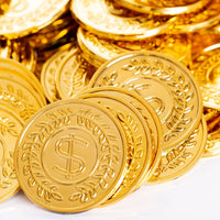 Vonokee 120 plastic gold pirate coins with skull and ship designs - view 4