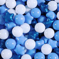 Realhaha Ball Pit Balls Star Shapes Plasticballs for Ballpit Playpen – Fun for Kids & Family - Pearl Blue Blue White / 100