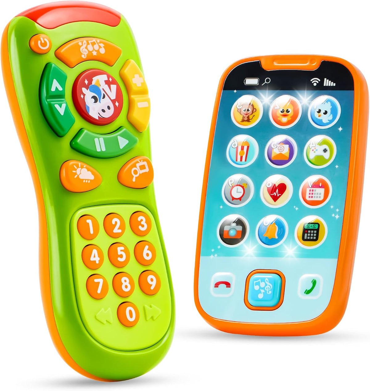 JOYIN Kids Learning Phone and Remote Toy - Green Phone and Remote Toy with Horse