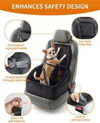 Dog Booster Car Seat with Extend Backrest for Small Medium Pet – Essentials for Dogs - Black / 18.5"l X 18.5"w X 22"h - image 4