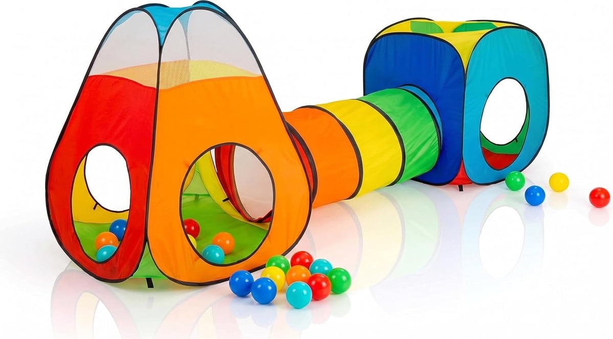 Kids Play Tunnel Tent for Toddlers - 3 Pcs B