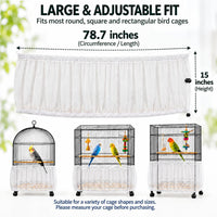 Bird Cage Net Cover Seed Catcher - White / 78.7 x 15 Inch/ 200 x 37 cm - image 2
